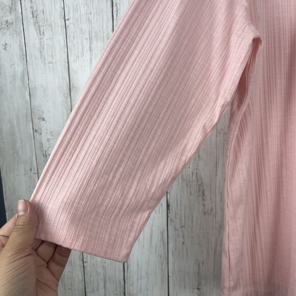 Chicos Top Women 2 US L Pink Asymmetric Lightweight Casual Blouse Basic Everyday - Picture 3 of 9